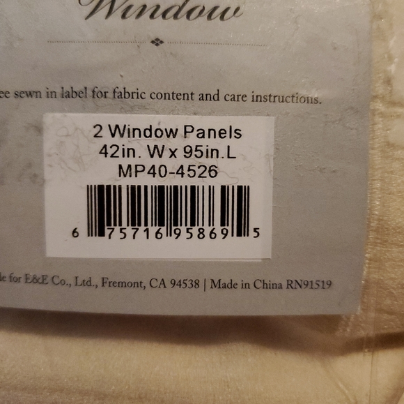 Madison Park Harper 42" x 95" Solid Crushed Semi-Sheer Window Panel PAIR - Cream - Picture 3 of 4